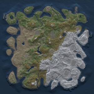 Thumbnail Rust Map: Procedural Map, Size: 4250, Seed: 983983218, 17 Monuments