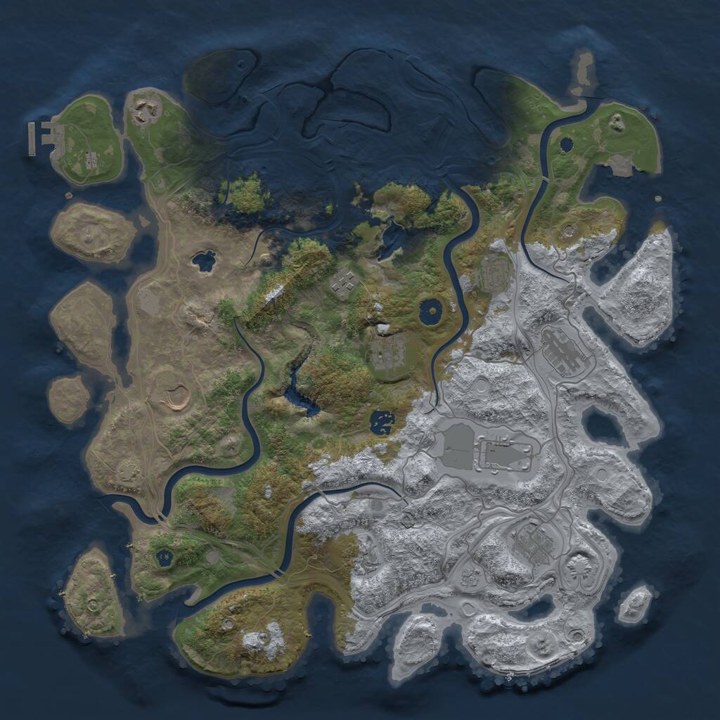 Rust Map: Procedural Map, Size: 4250, Seed: 983983218, 15 Monuments
