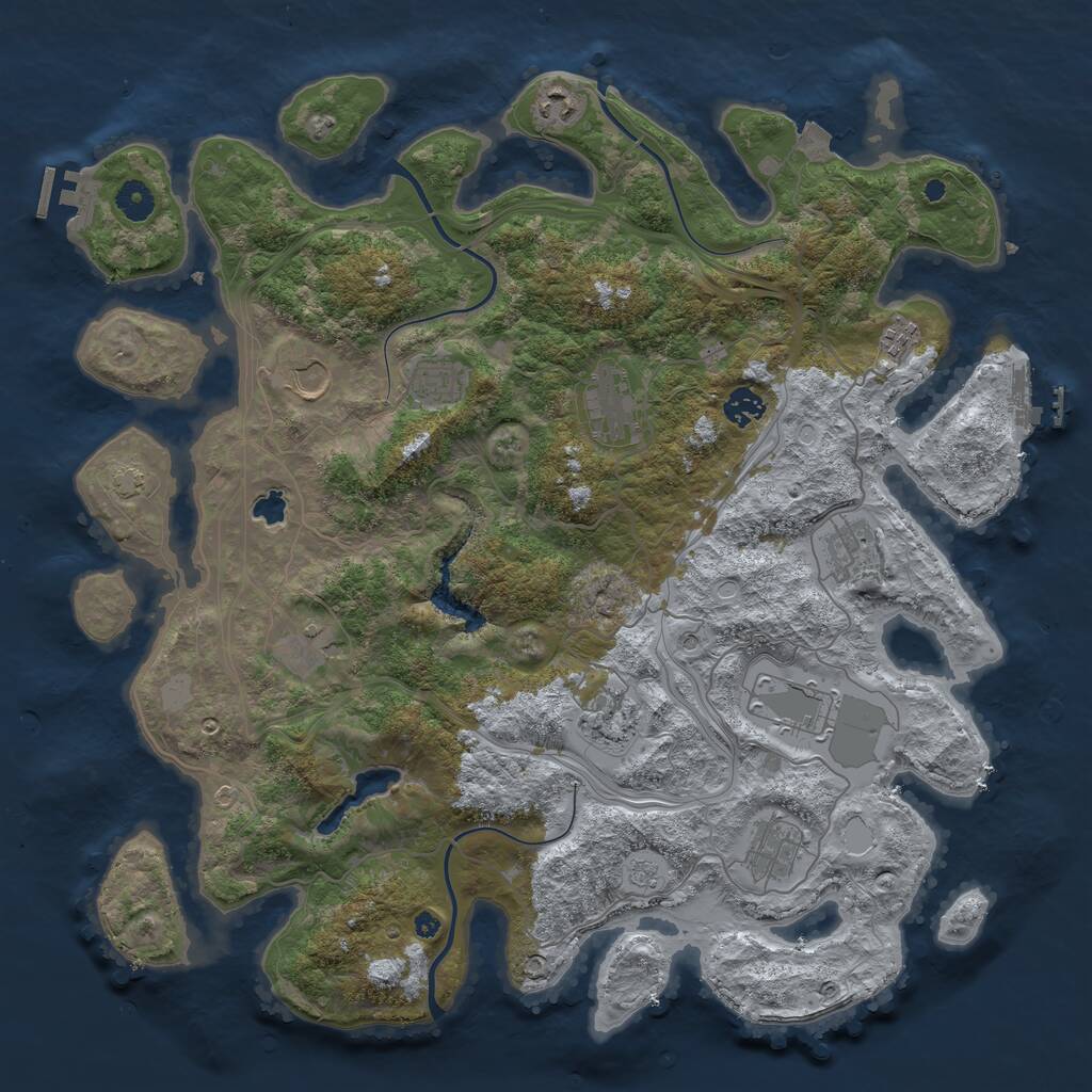 Rust Map: Procedural Map, Size: 4250, Seed: 983983218, 17 Monuments