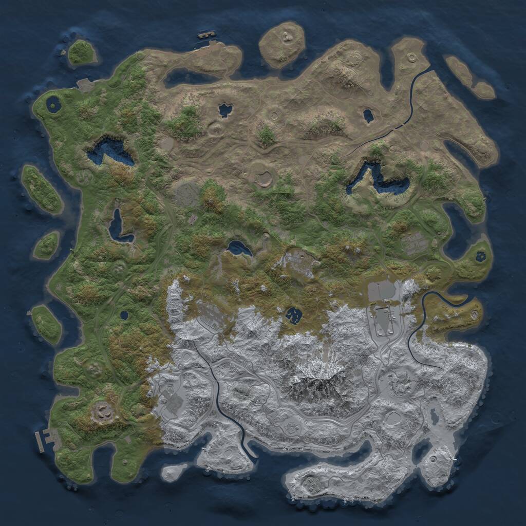 Rust Map: Procedural Map, Size: 5000, Seed: 1578216841, 17 Monuments