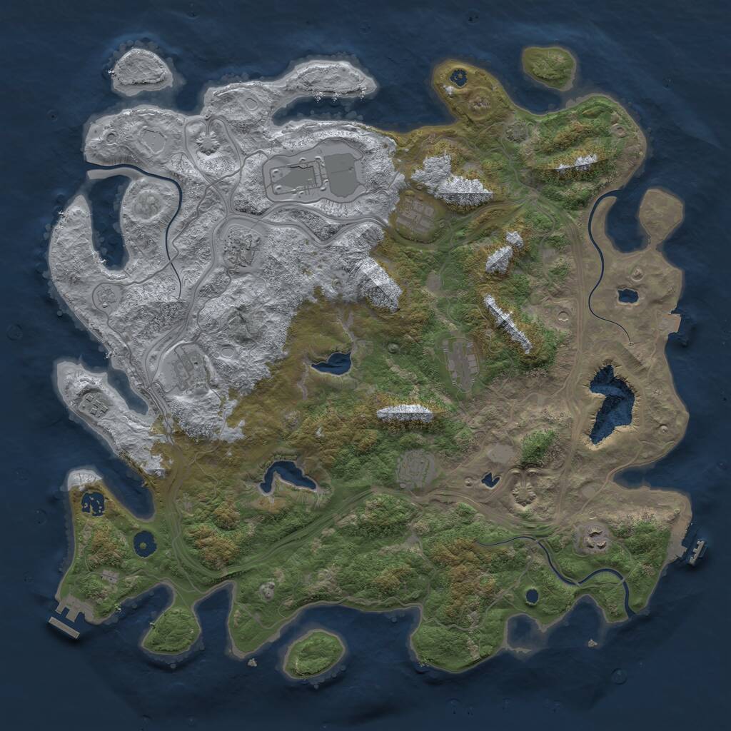 Rust Map: Procedural Map, Size: 4500, Seed: 912736, 15 Monuments