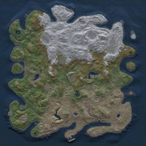 Thumbnail Rust Map: Procedural Map, Size: 4500, Seed: 1040274113, 17 Monuments