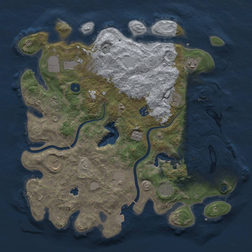 Rust Map: Procedural Map, Size: 4000, Seed: 602326, 16 Monuments