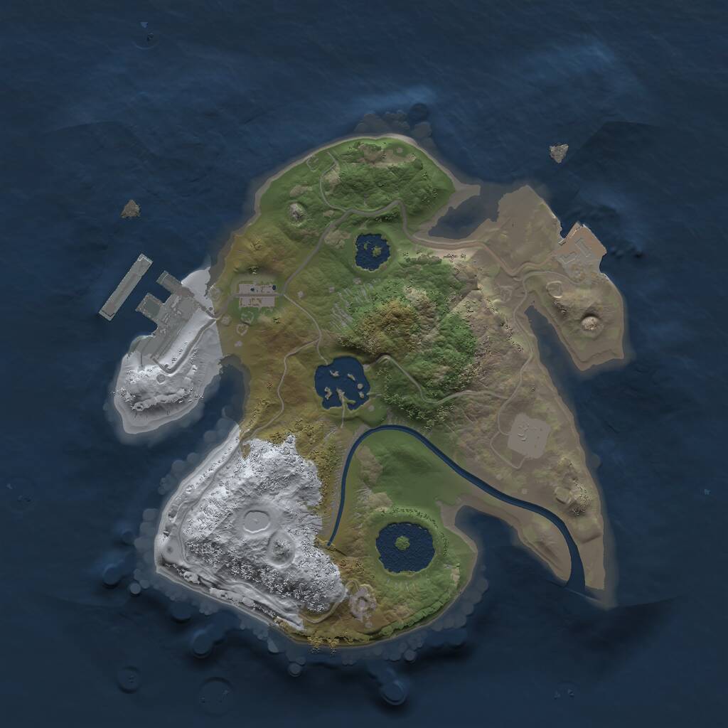 Rust Map: Procedural Map, Size: 2000, Seed: 1153743078, 3 Monuments