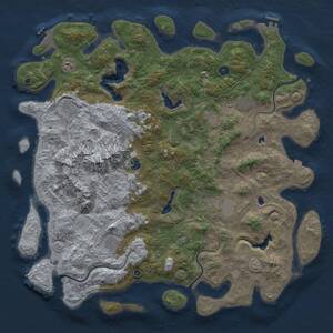 Thumbnail Rust Map: Procedural Map, Size: 5000, Seed: 2083170721, 15 Monuments