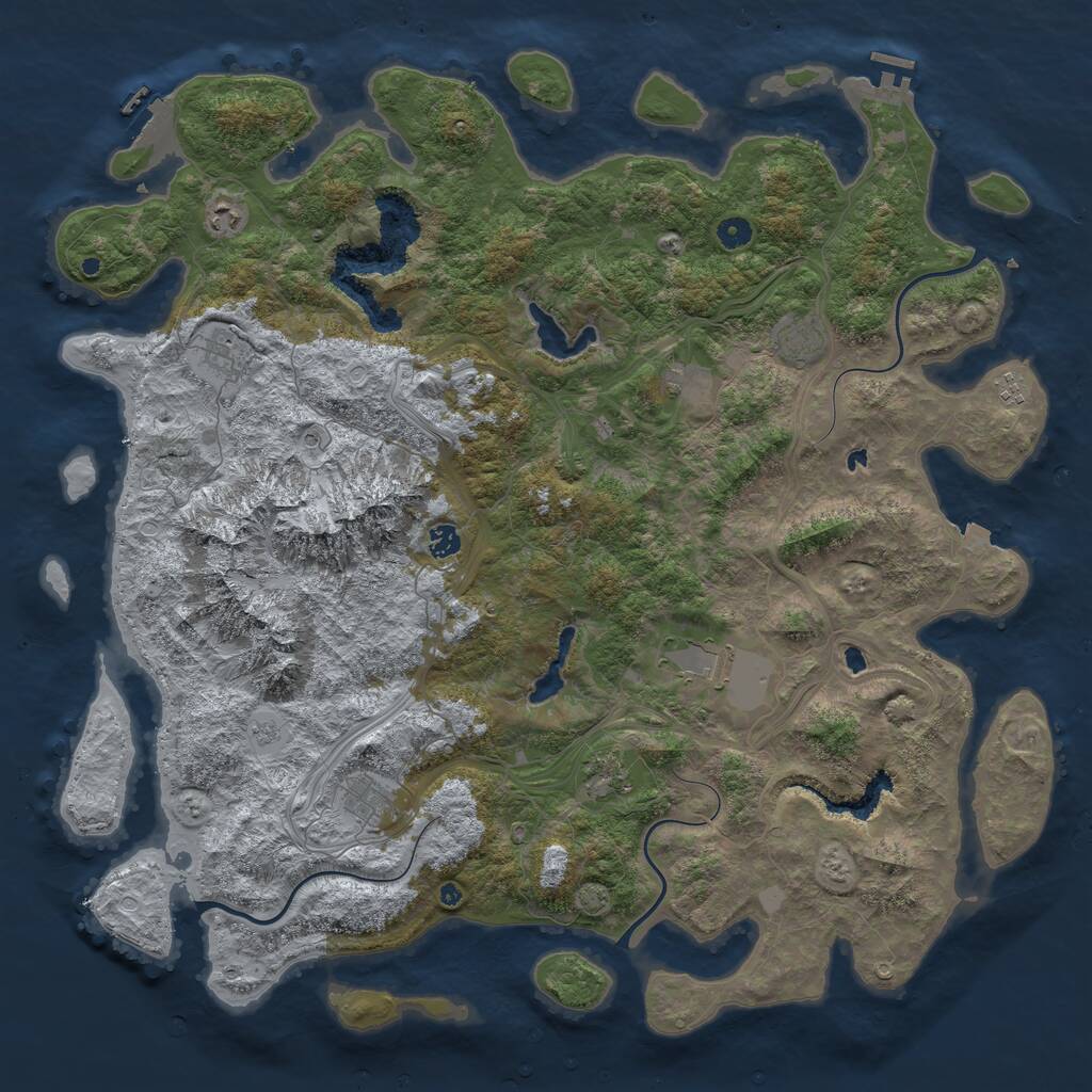 Rust Map: Procedural Map, Size: 5000, Seed: 2083170721, 15 Monuments