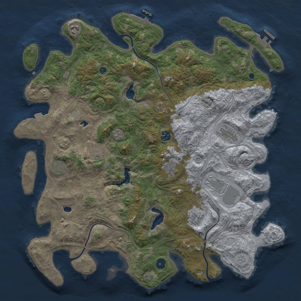 Rust Map: Procedural Map, Size: 4500, Seed: 214772, 15 Monuments