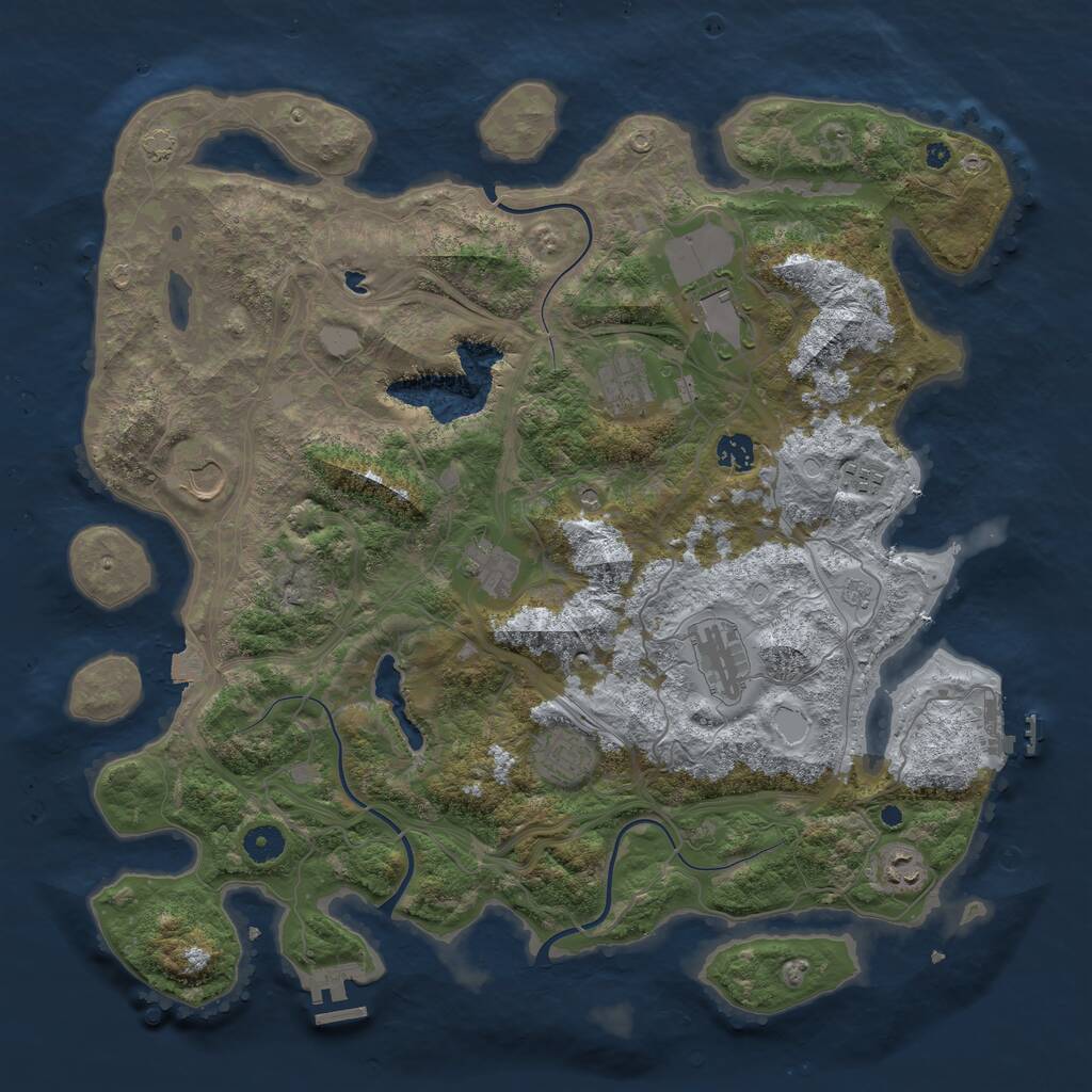 Rust Map: Procedural Map, Size: 4250, Seed: 41607158, 15 Monuments