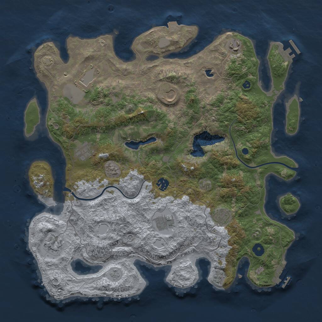 Rust Map: Procedural Map, Size: 4000, Seed: 8865412, 15 Monuments