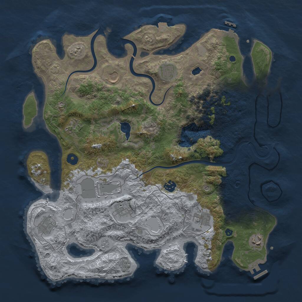 Rust Map: Procedural Map, Size: 4000, Seed: 8865412, 16 Monuments