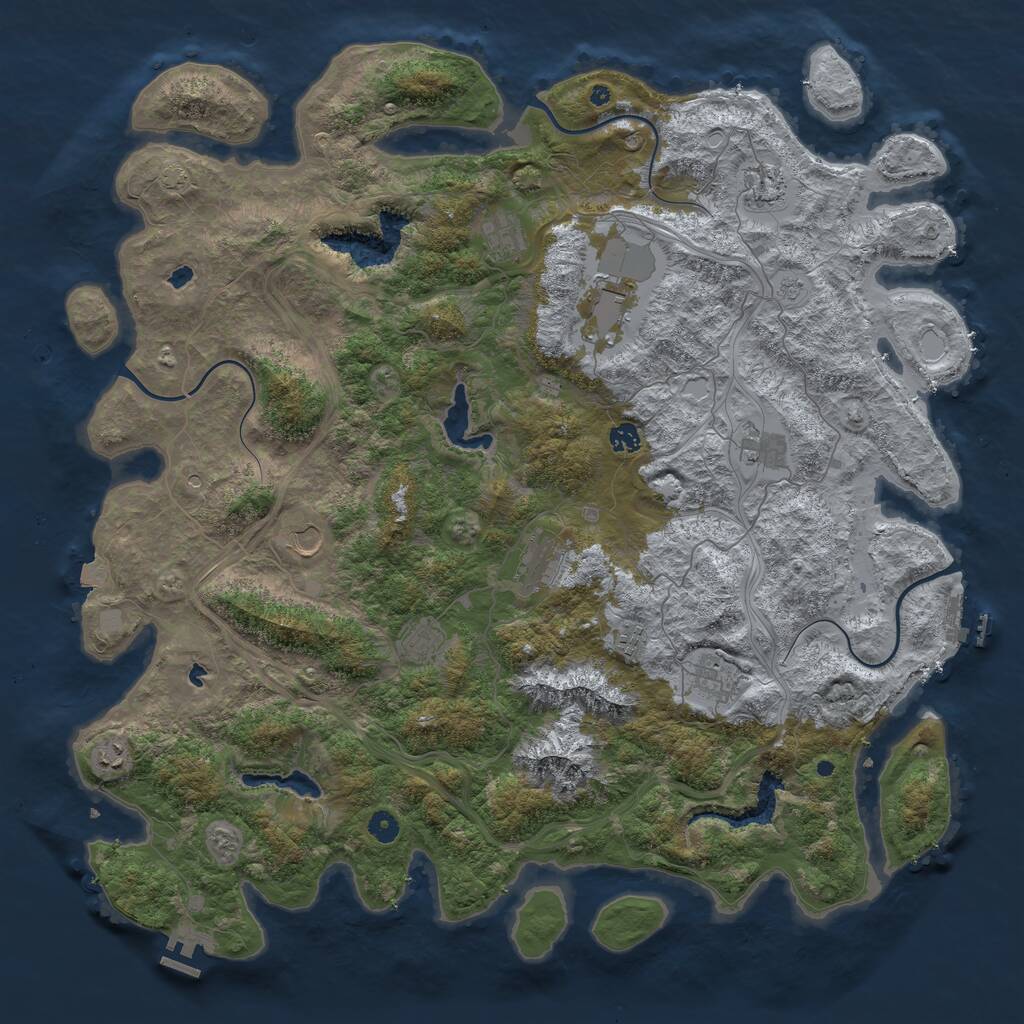 Rust Map: Procedural Map, Size: 5000, Seed: 14442, 17 Monuments