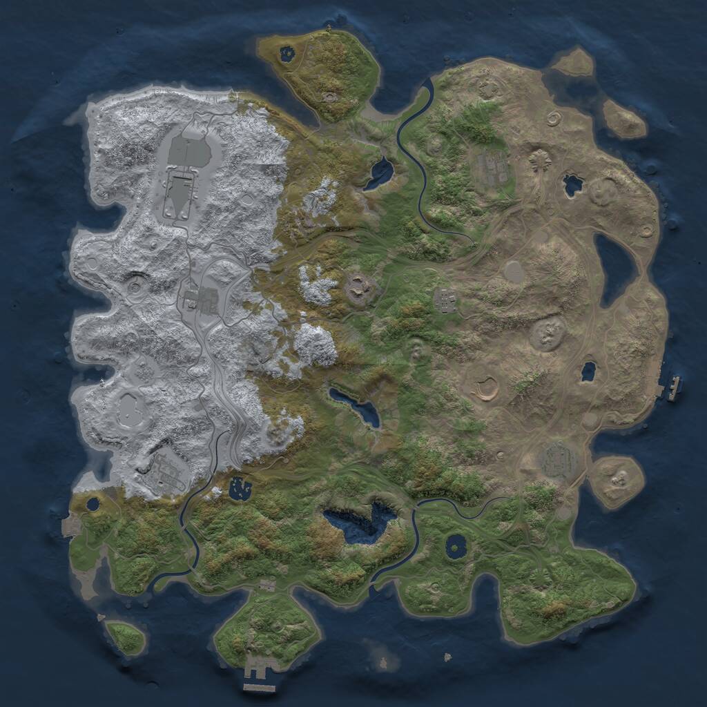 Rust Map: Procedural Map, Size: 4500, Seed: 3859024, 16 Monuments