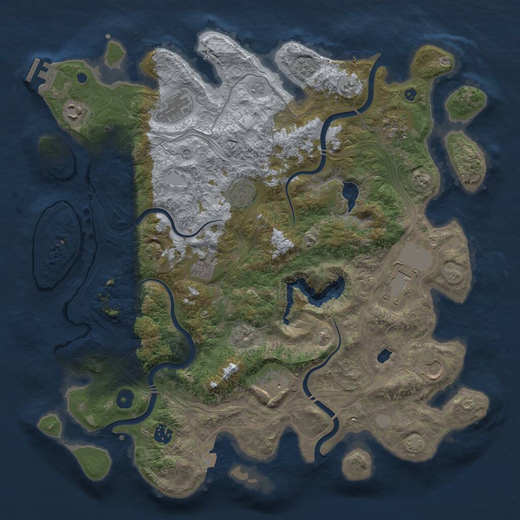 Rust Map: Procedural Map, Size: 4250, Seed: 2118670409, 15 Monuments
