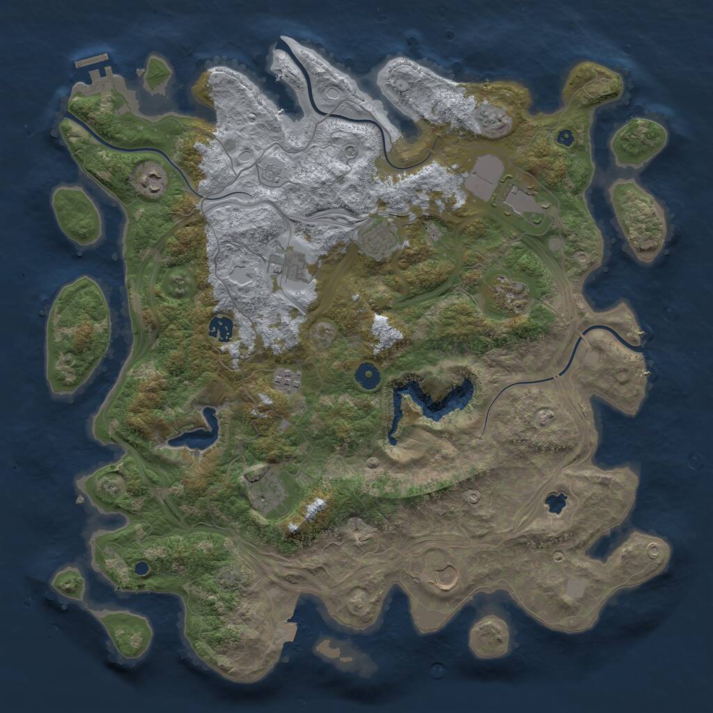 Rust Map: Procedural Map, Size: 4250, Seed: 2118670409, 14 Monuments