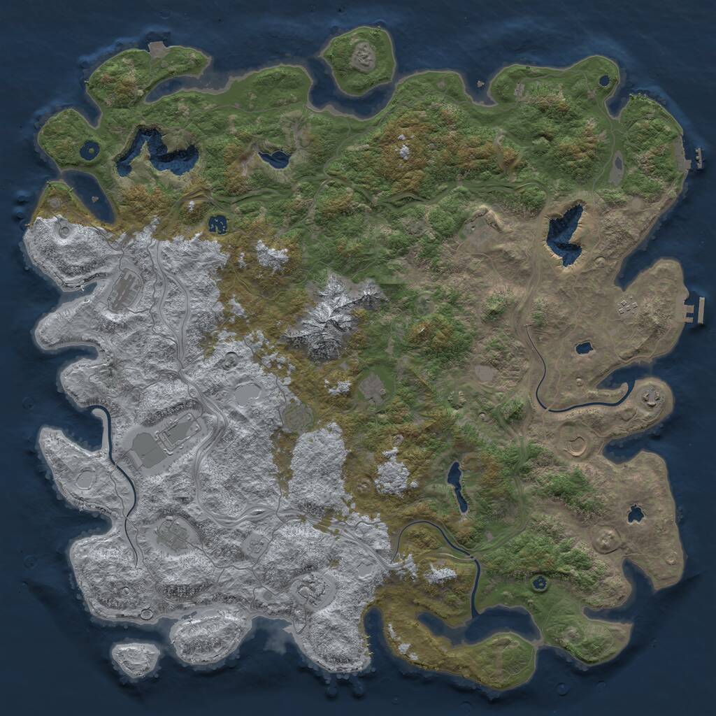 Rust Map: Procedural Map, Size: 5500, Seed: 37284, 17 Monuments