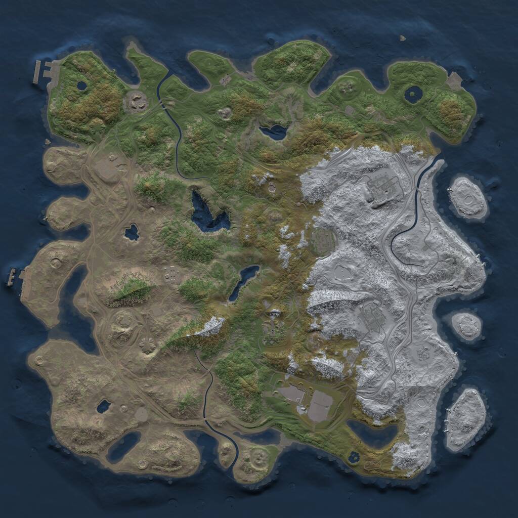 Rust Map: Procedural Map, Size: 4500, Seed: 1796947764, 14 Monuments