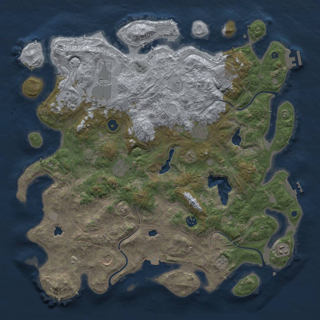 Rust Map: Procedural Map, Size: 4500, Seed: 956068801, 15 Monuments