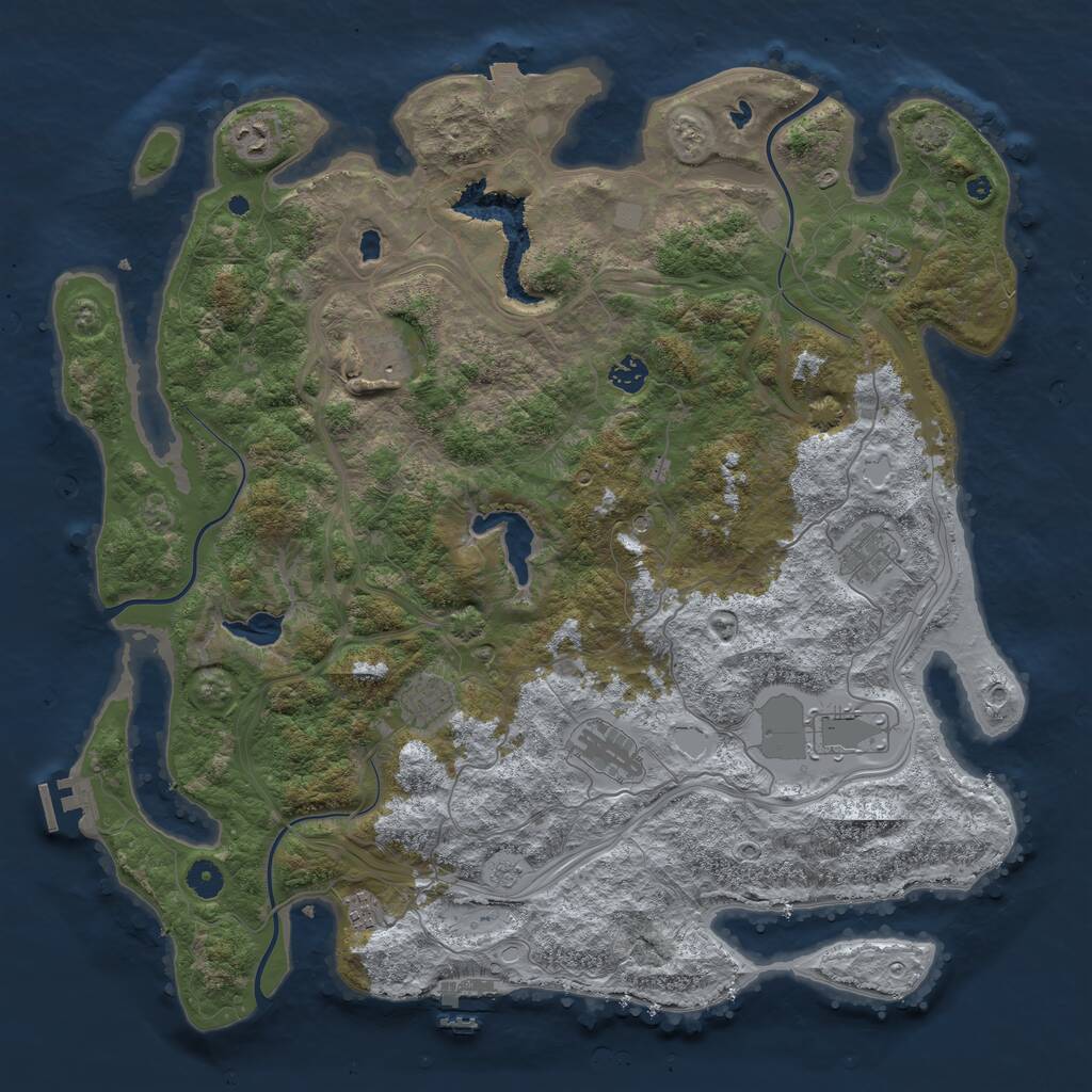 Rust Map: Procedural Map, Size: 4500, Seed: 502141, 15 Monuments