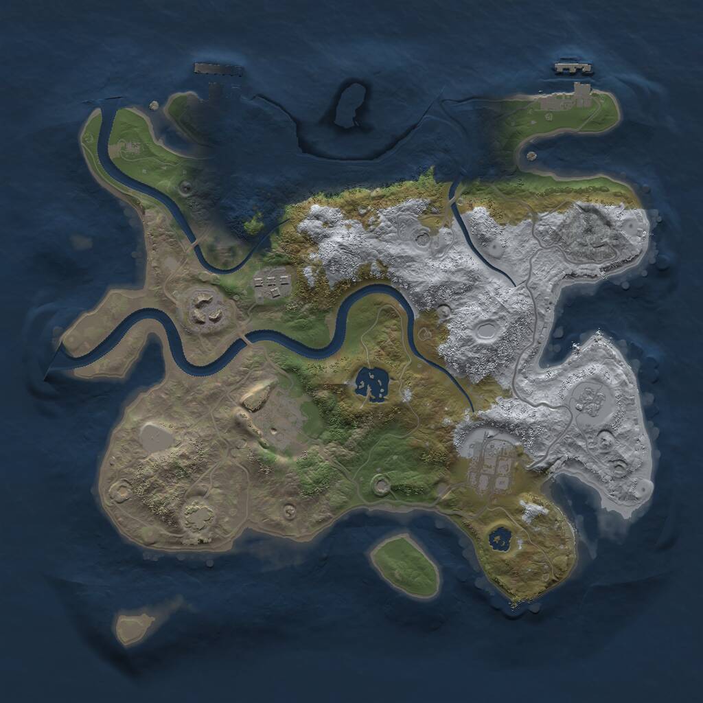 Rust Map: Procedural Map, Size: 3000, Seed: 3120897, 11 Monuments