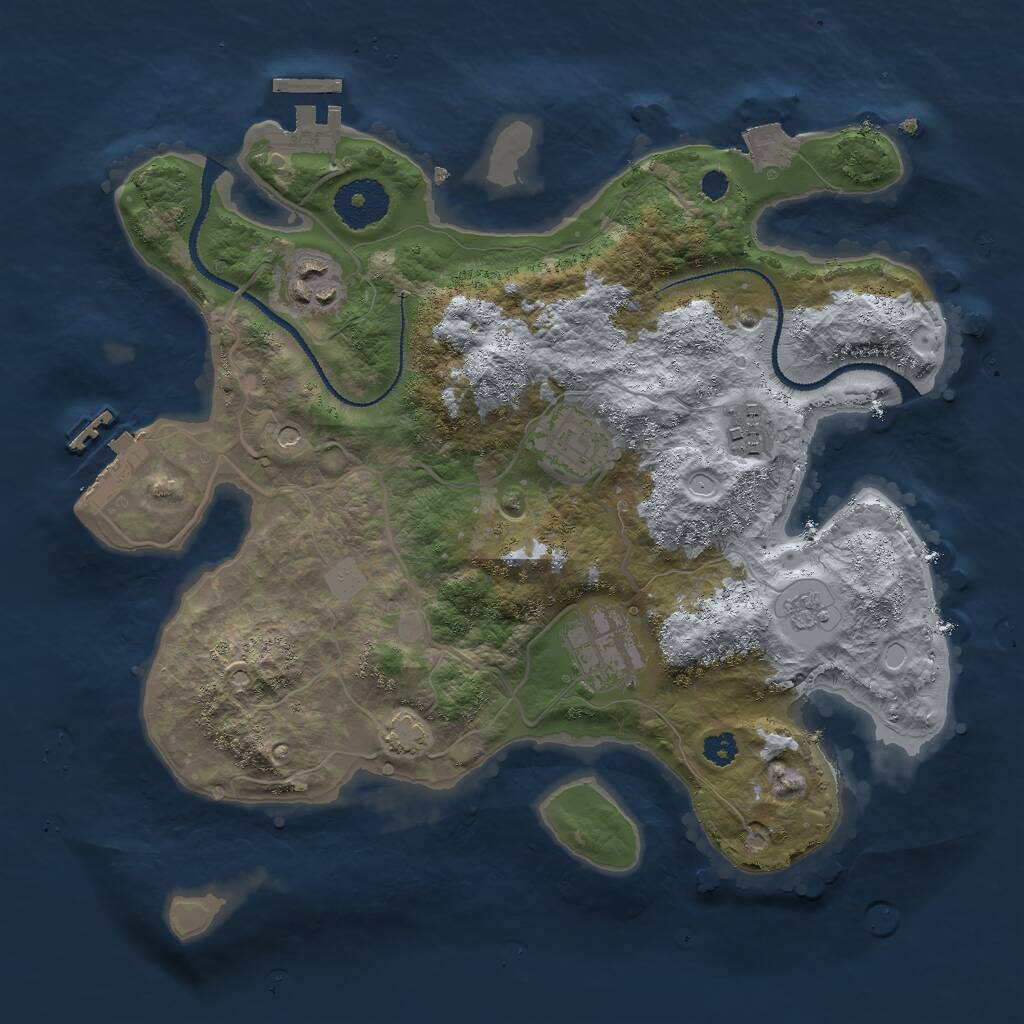 Rust Map: Procedural Map, Size: 3000, Seed: 3120897, 10 Monuments