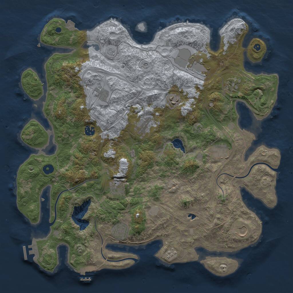 Rust Map: Procedural Map, Size: 4250, Seed: 1136894732, 17 Monuments