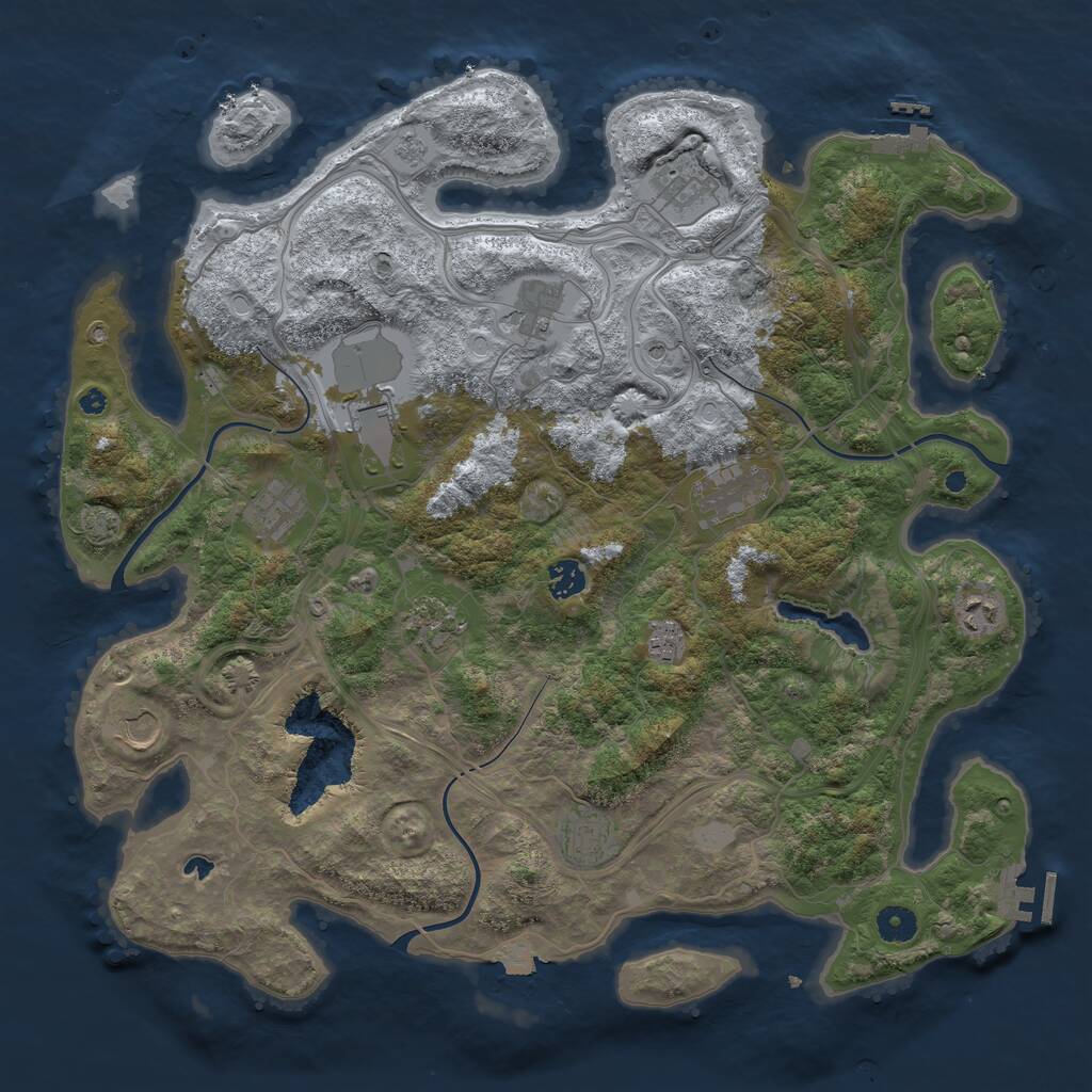 Rust Map: Procedural Map, Size: 4250, Seed: 2139865695, 17 Monuments