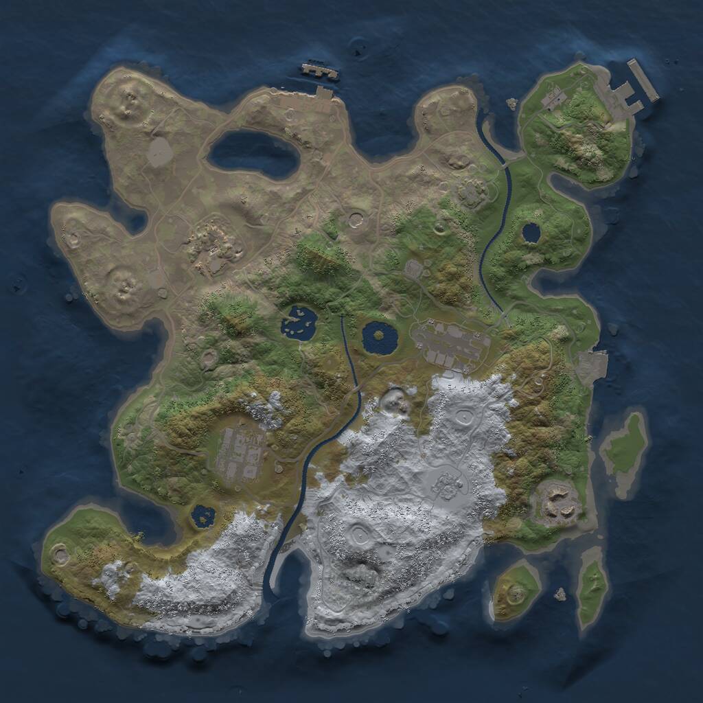 Rust Map: Procedural Map, Size: 3000, Seed: 1944250429, 11 Monuments