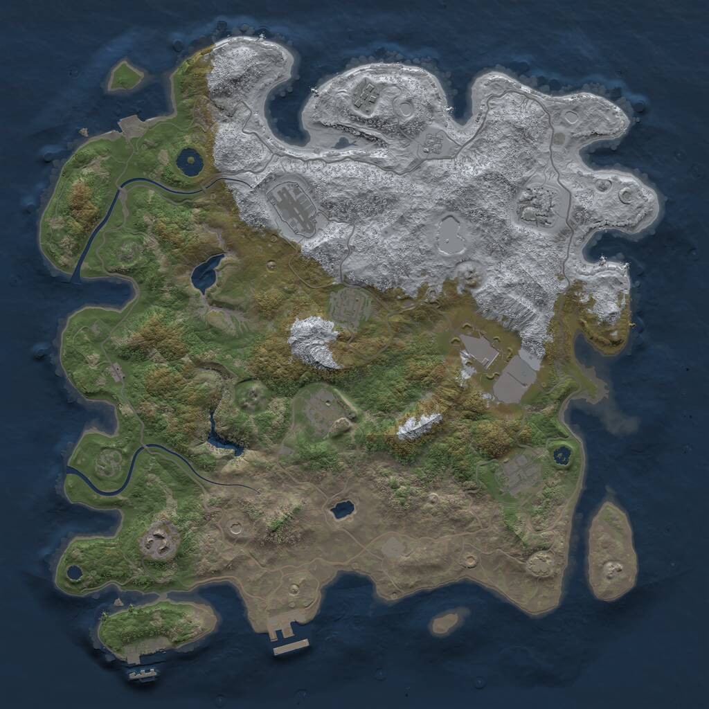 Rust Map: Procedural Map, Size: 4000, Seed: 307366105, 14 Monuments