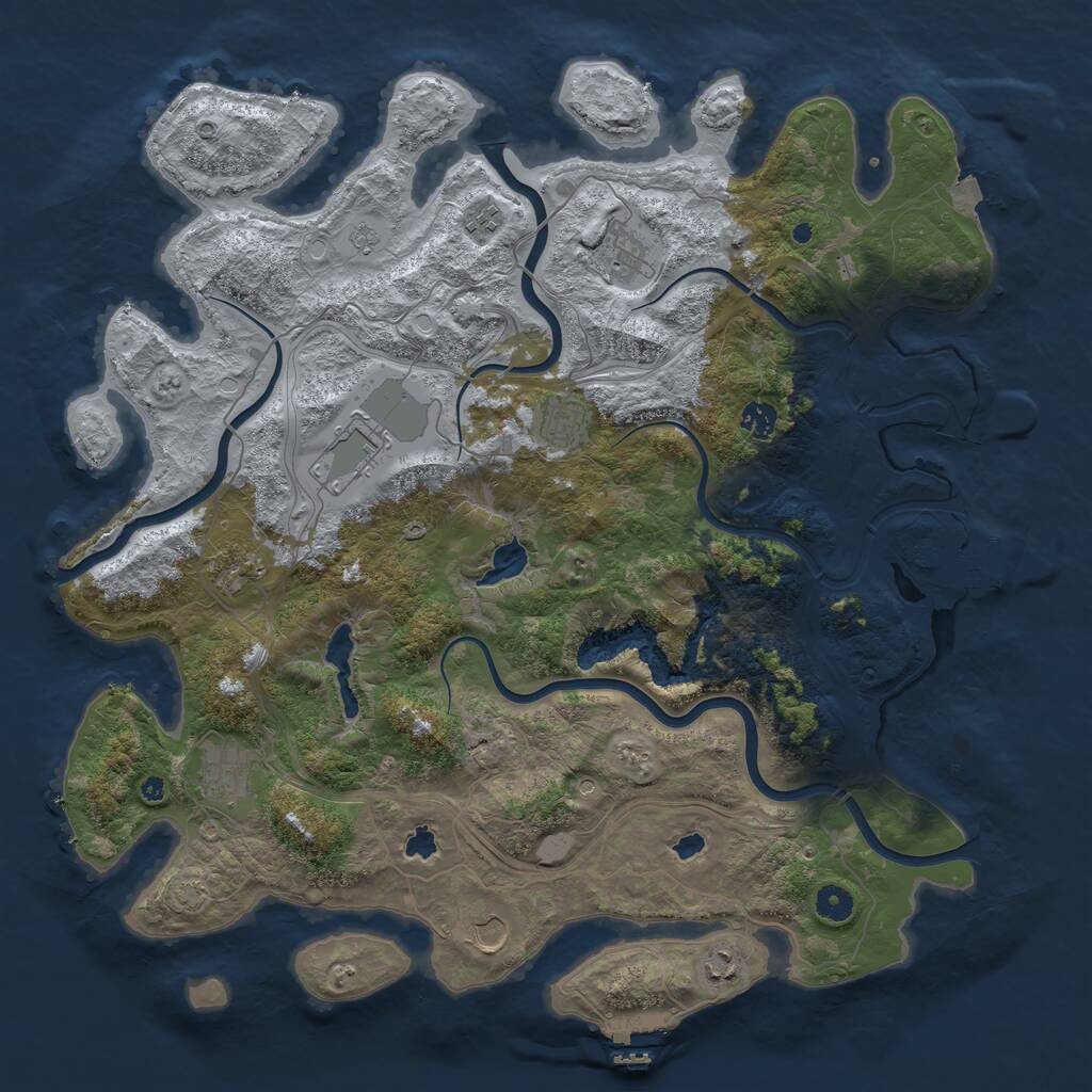 Rust Map: Procedural Map, Size: 4500, Seed: 978978, 15 Monuments