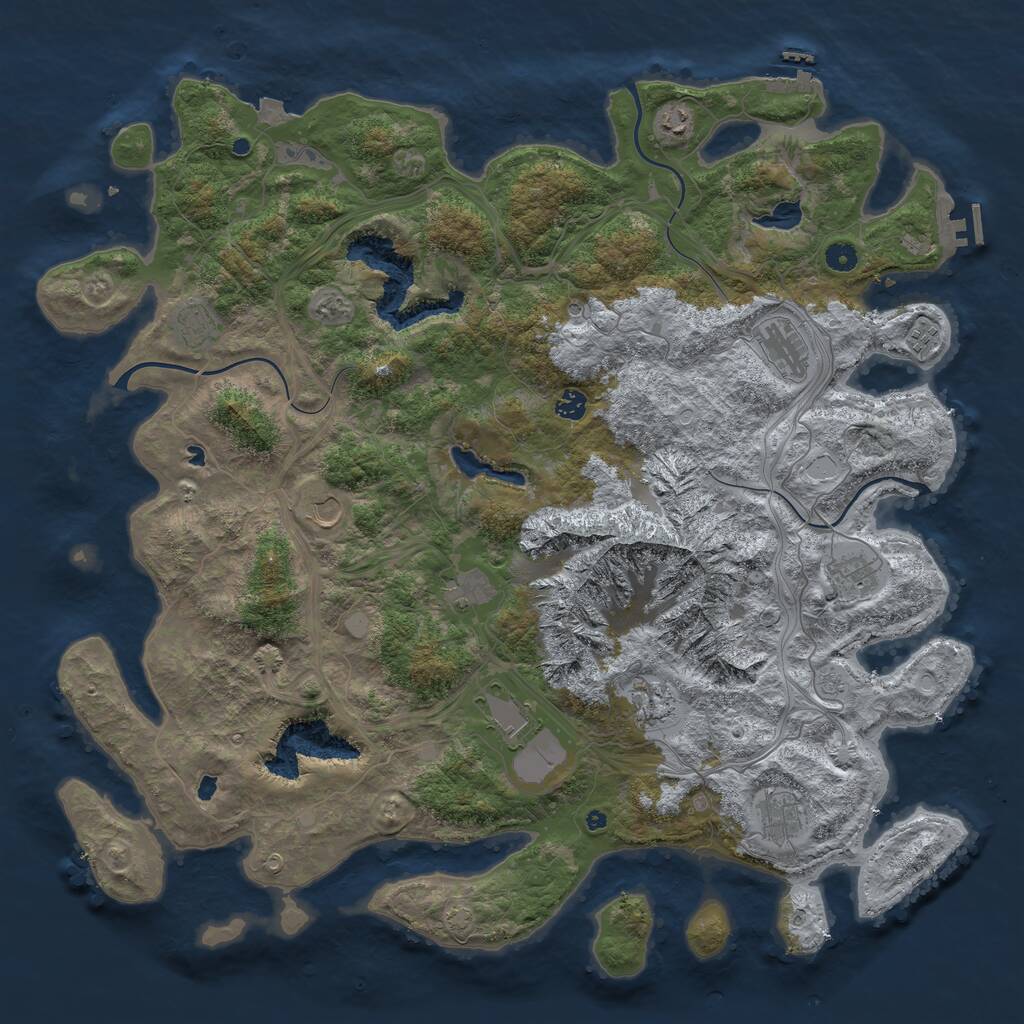 Rust Map: Procedural Map, Size: 5000, Seed: 159264837, 17 Monuments