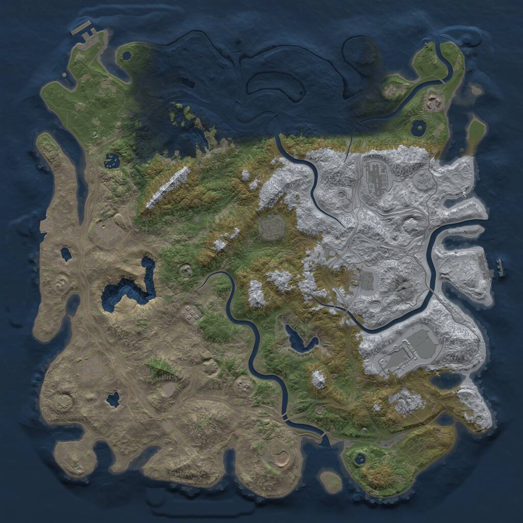 Rust Map: Procedural Map, Size: 4800, Seed: 1742060044, 17 Monuments