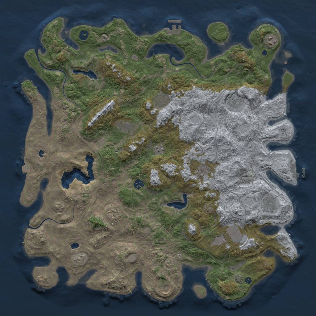 Rust Map: Procedural Map, Size: 4800, Seed: 1742060044, 17 Monuments