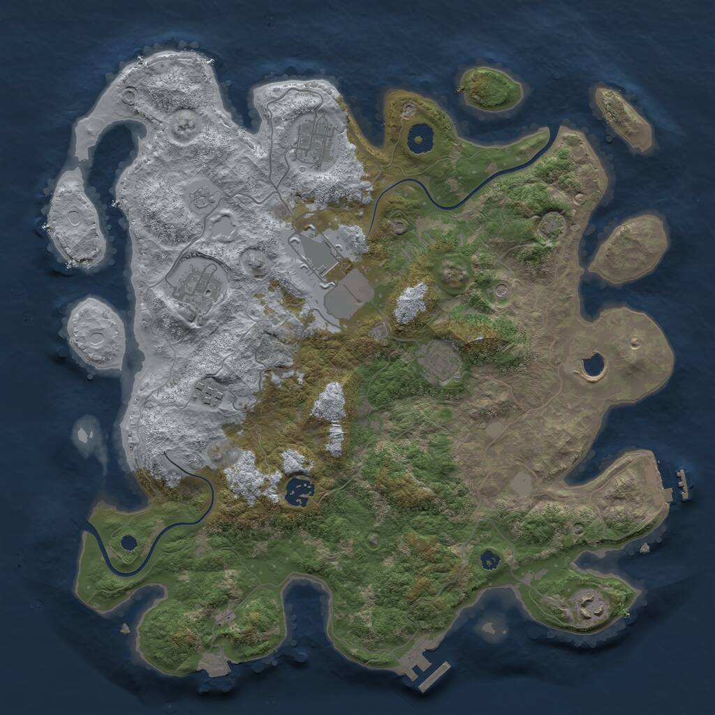 Rust Map: Procedural Map, Size: 3750, Seed: 567890769, 14 Monuments