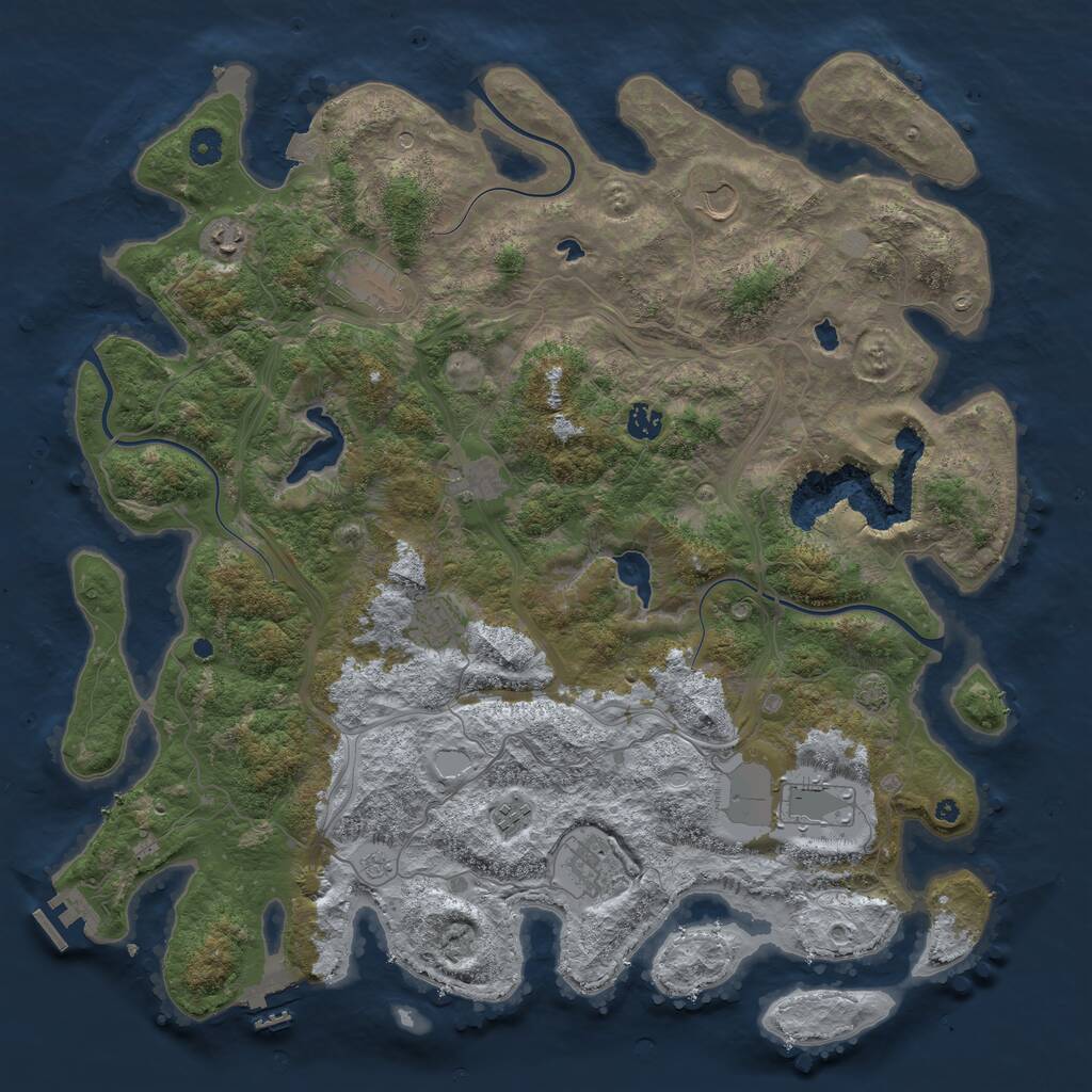 Rust Map: Procedural Map, Size: 4550, Seed: 103637665, 15 Monuments