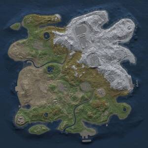 Thumbnail Rust Map: Procedural Map, Size: 3500, Seed: 2063844696, 14 Monuments