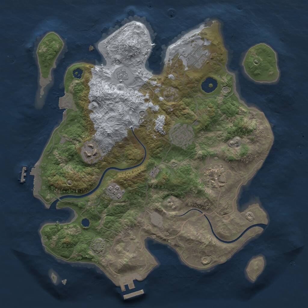 Rust Map: Procedural Map, Size: 3000, Seed: 28971, 11 Monuments