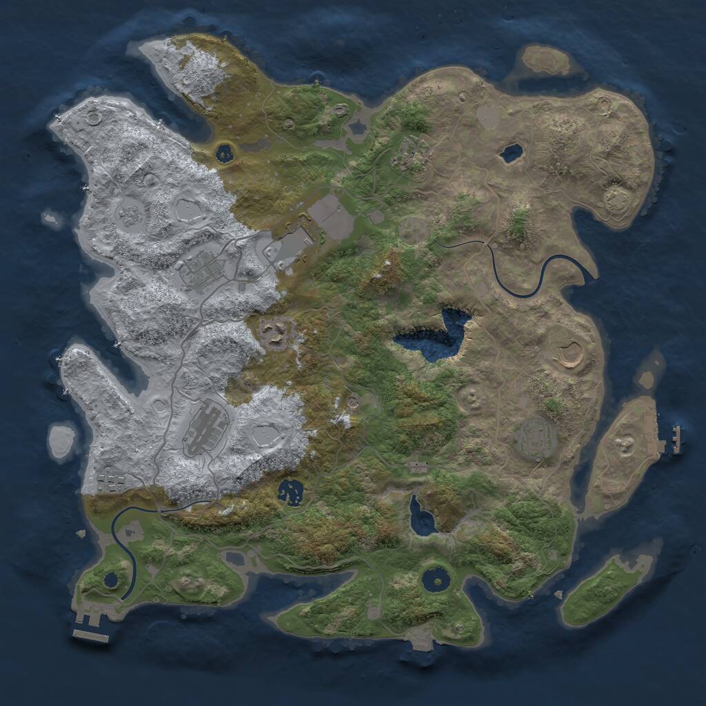 Rust Map: Procedural Map, Size: 4000, Seed: 999732574, 15 Monuments