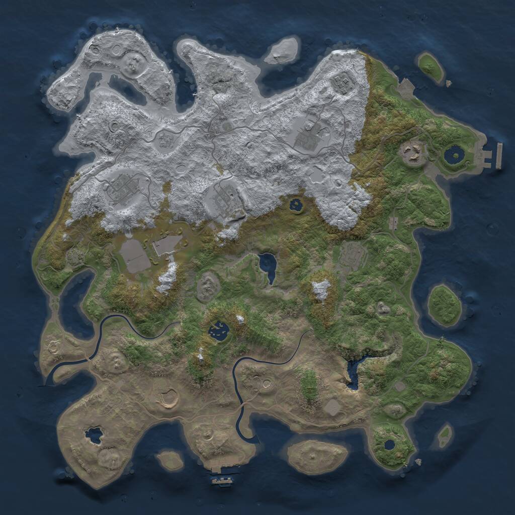 Rust Map: Procedural Map, Size: 4000, Seed: 801202548, 15 Monuments