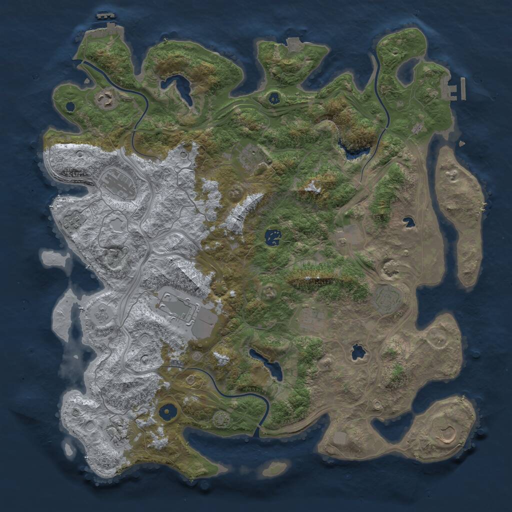 Rust Map: Procedural Map, Size: 4500, Seed: 1902586396, 17 Monuments