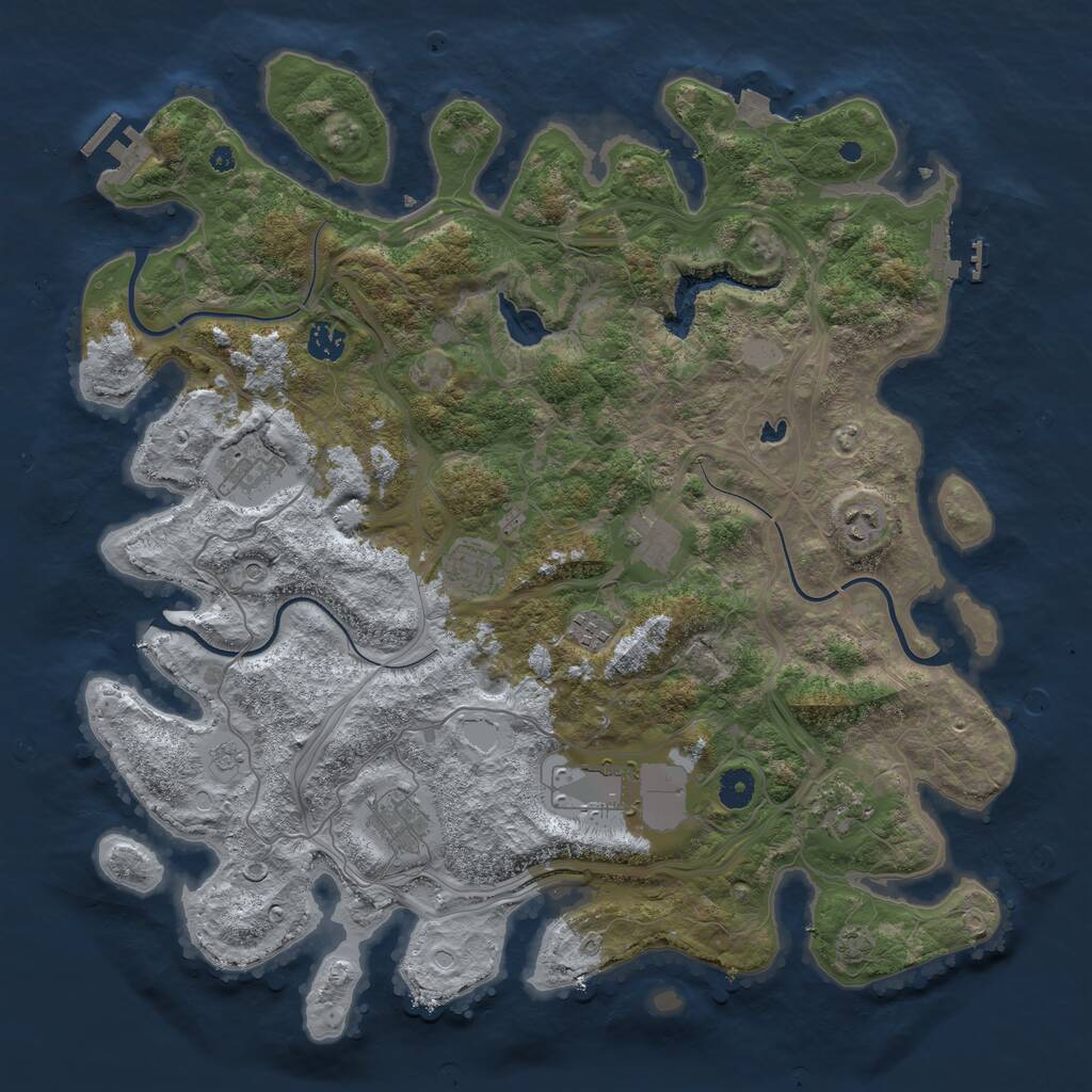 Rust Map: Procedural Map, Size: 4250, Seed: 126271290, 15 Monuments