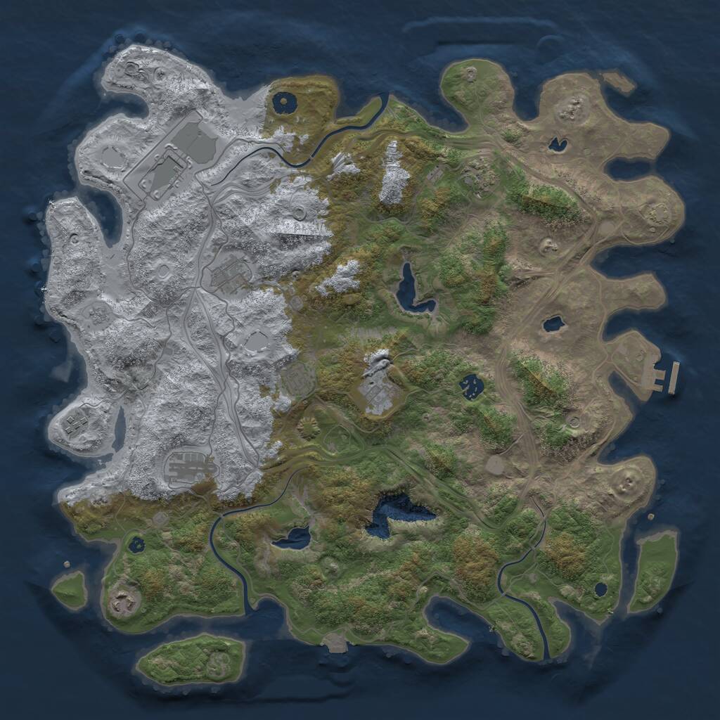 Rust Map: Procedural Map, Size: 4500, Seed: 1897679153, 14 Monuments