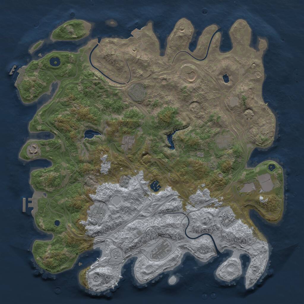 Rust Map: Procedural Map, Size: 4400, Seed: 144, 17 Monuments