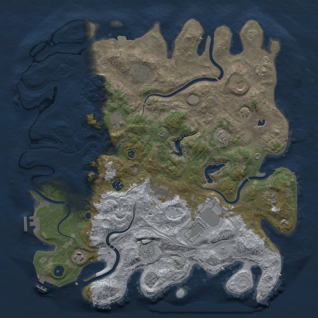 Rust Map: Procedural Map, Size: 4400, Seed: 144, 16 Monuments