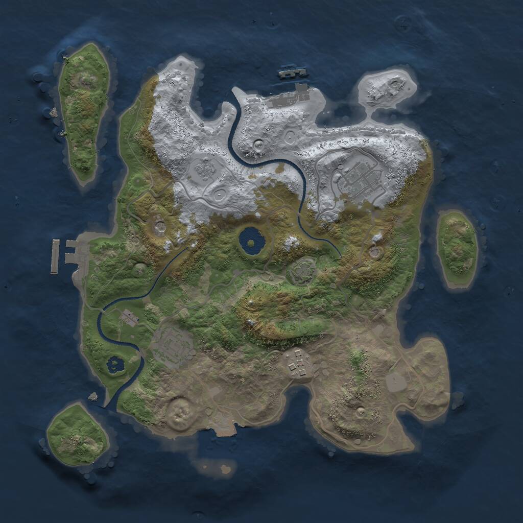 Rust Map: Procedural Map, Size: 3000, Seed: 1679811769, 9 Monuments