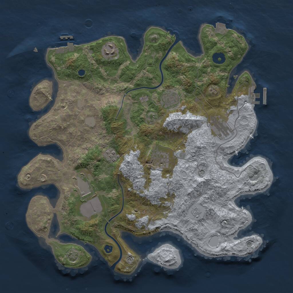 Rust Map: Procedural Map, Size: 3500, Seed: 896530900, 12 Monuments