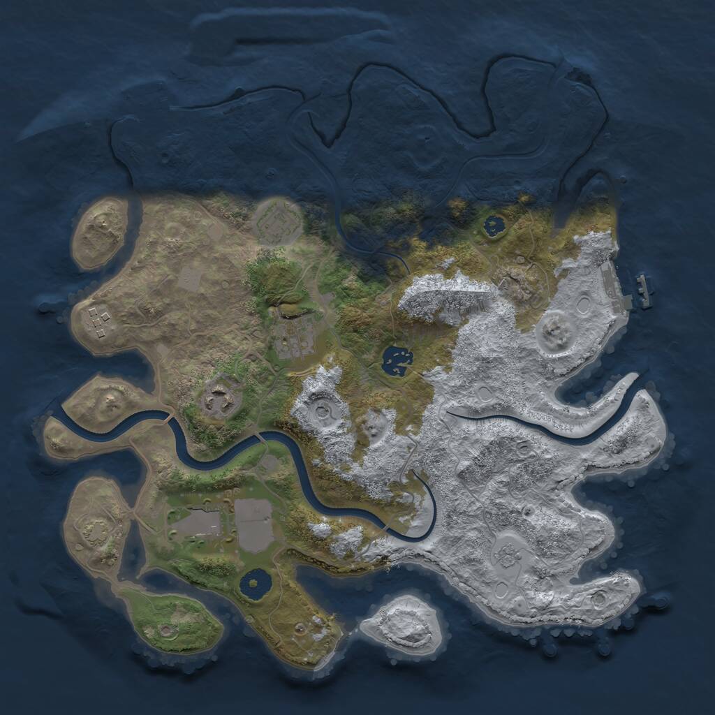 Rust Map: Procedural Map, Size: 3500, Seed: 896530900, 12 Monuments