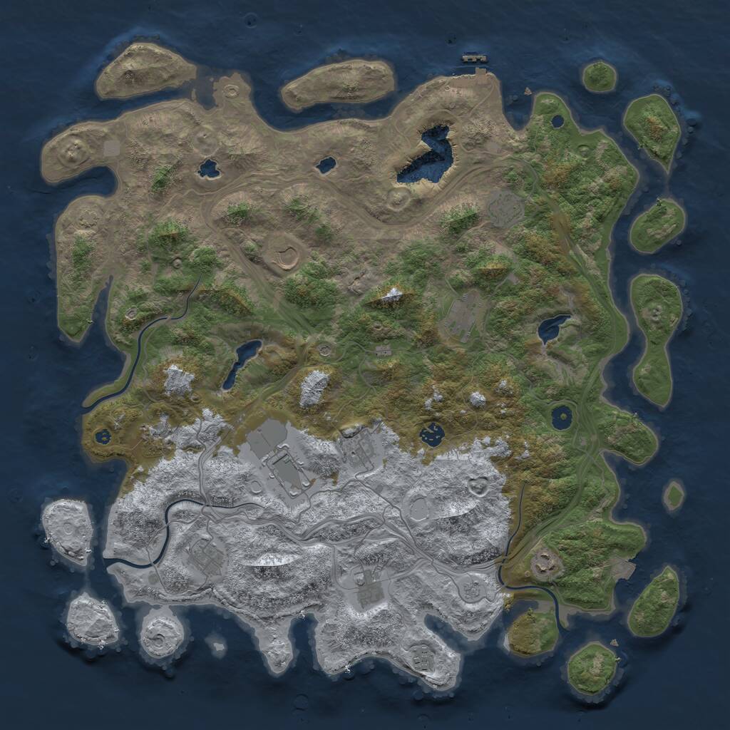 Rust Map: Procedural Map, Size: 4800, Seed: 952737001, 16 Monuments