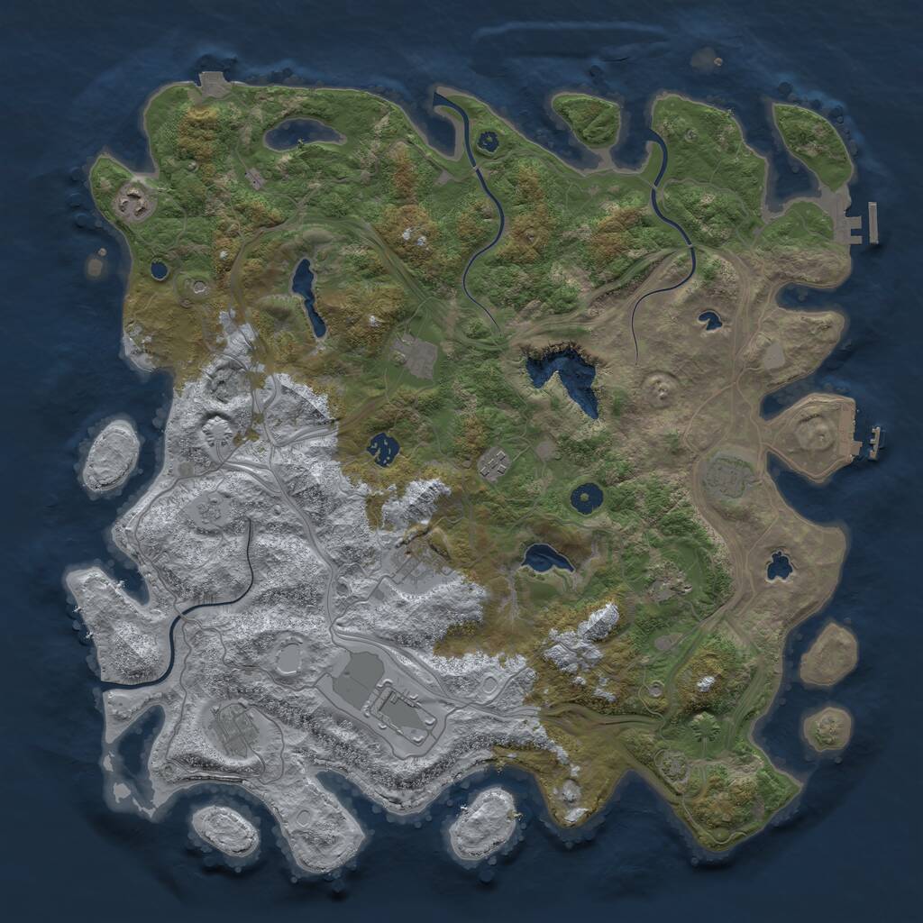 Rust Map: Procedural Map, Size: 4500, Seed: 225577, 15 Monuments