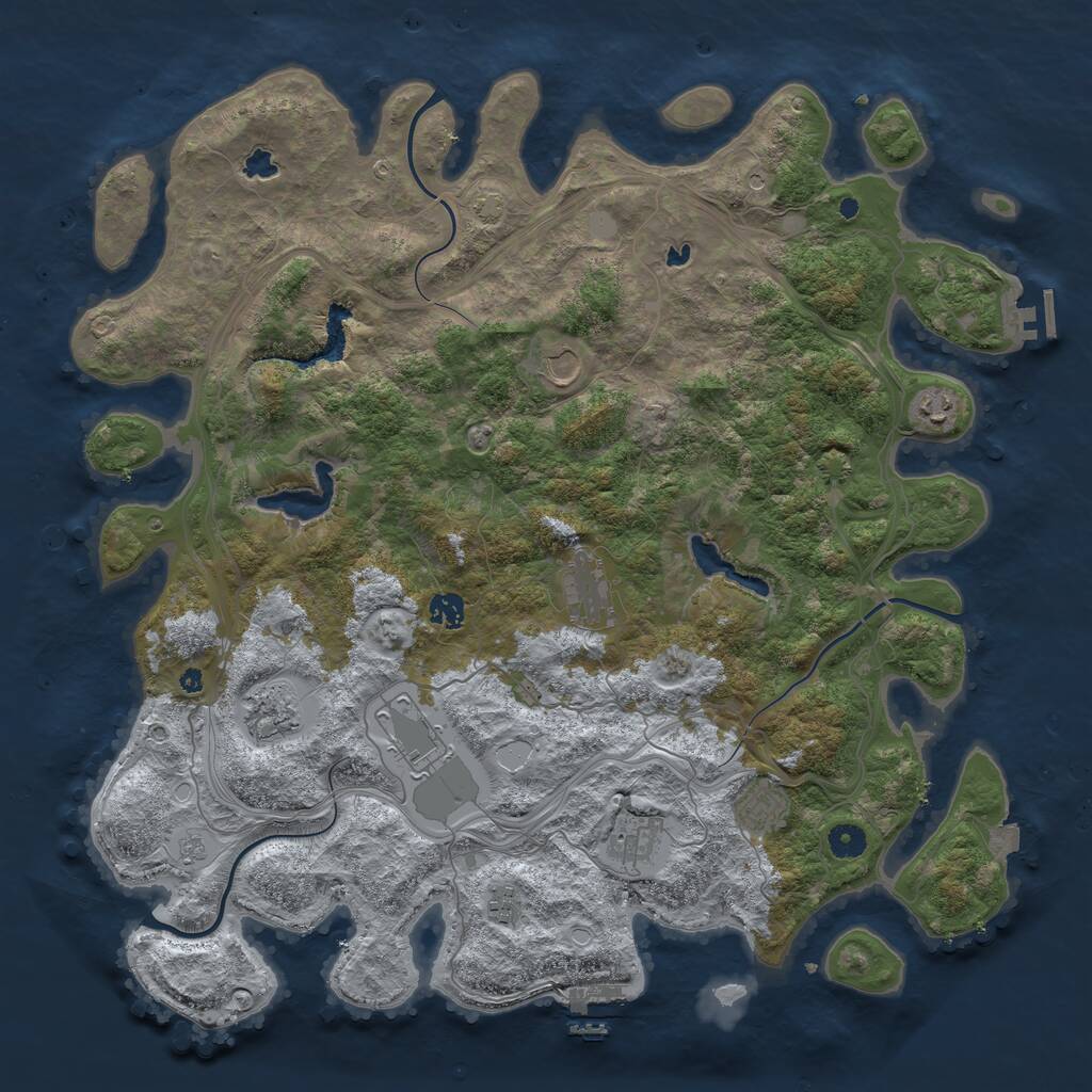 Rust Map: Procedural Map, Size: 4500, Seed: 1272, 15 Monuments