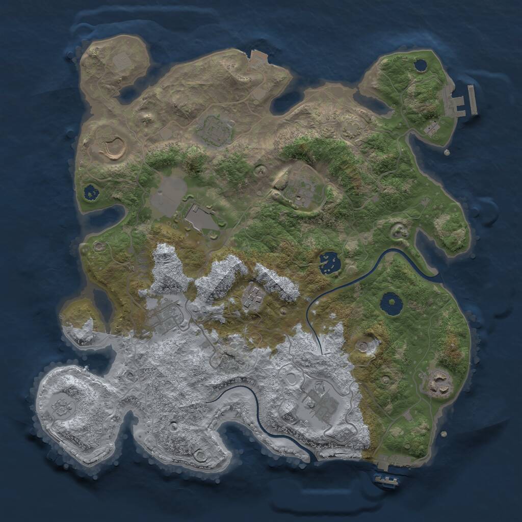 Rust Map: Procedural Map, Size: 3500, Seed: 165527956, 15 Monuments